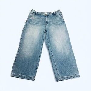 Wonderly Light Blue Cropped Wide Leg Jean